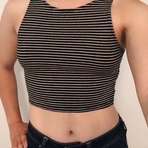 Striped sleeveless crop top